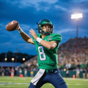 Adin Huntington playing in a Tulane football game during the 2025 season