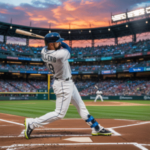Cal Raleigh swings for a home run with the Seattle Mariners