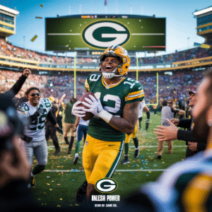 Micah Parsons Trade in Packers uniform celebrating