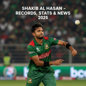 Shakib Al Hasan batting for Bangladesh cricket team during an international match.