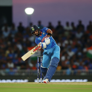 Sanju Samson batting for India during an international cricket match