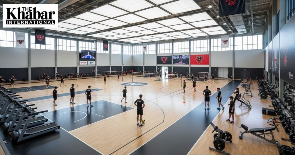 Volks Sport facilities and training centers with athletes practicing and training