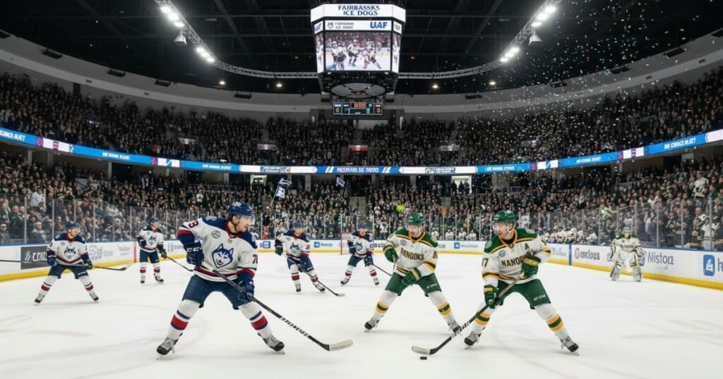 Fairbanks Ice Dogs vs University of Alaska Fairbanks Nanooks hockey game