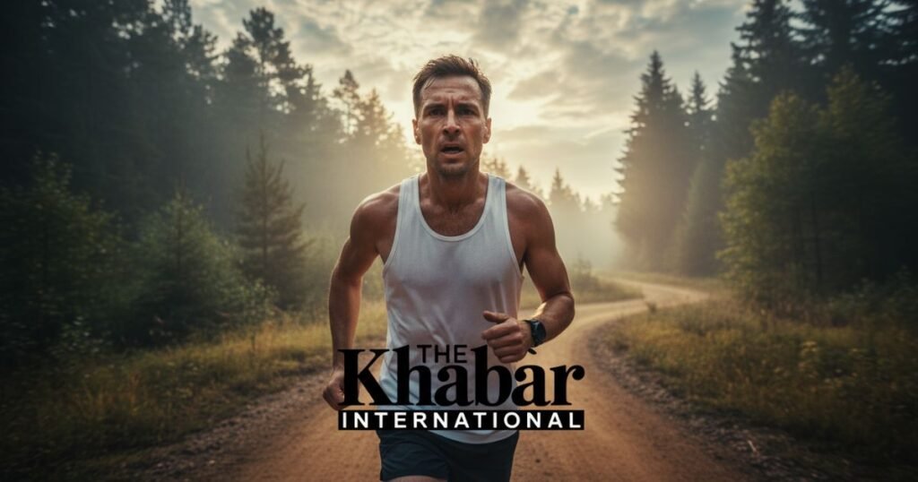 Runner persevering through a challenging path, symbolizing Galatians 6:9 about not giving up.