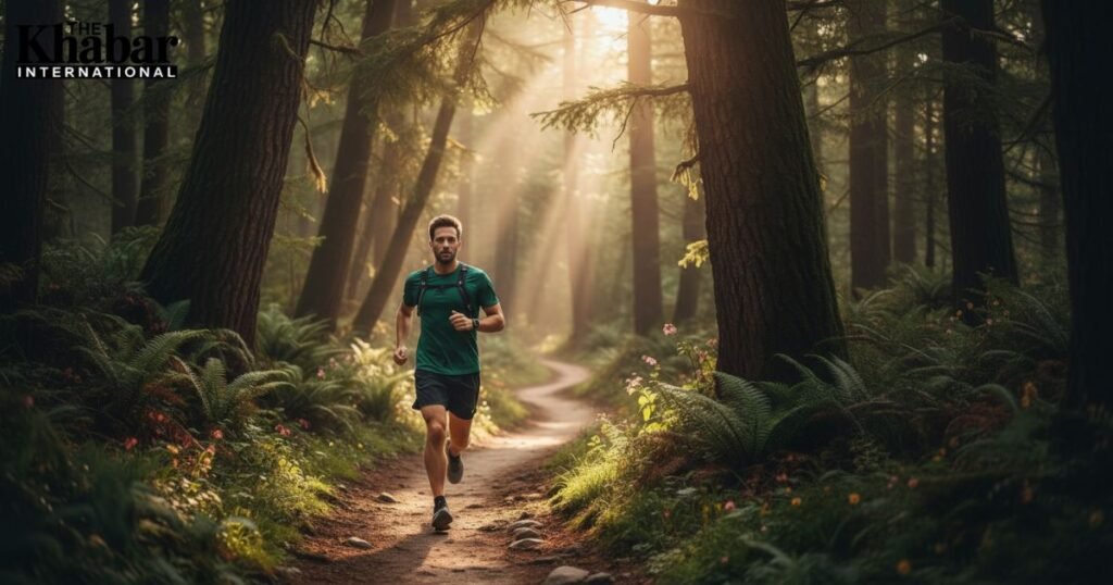 Athlete running with endurance inspired by Hebrews 12:1.