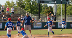 Youth baseball game during an OTC Sports tournament in the USA.