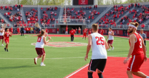 Jamesville DeWitt sports teams playing basketball and lacrosse with fans cheering