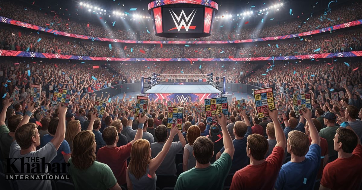 Wrestling Bingo game being played by fans during a WWE event.