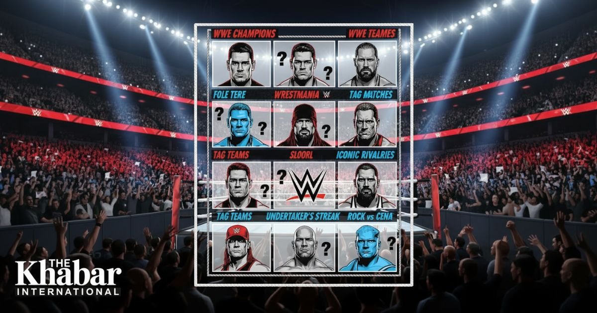 Wrestling Grid Game Guide with WWE trivia puzzle and wrestler grid board