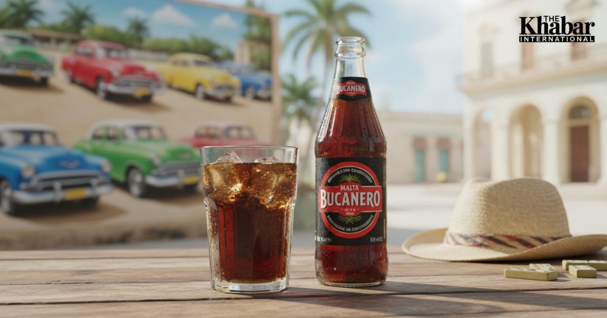Malta Bucanero Cuban malt drink bottle and glass with dark soda
